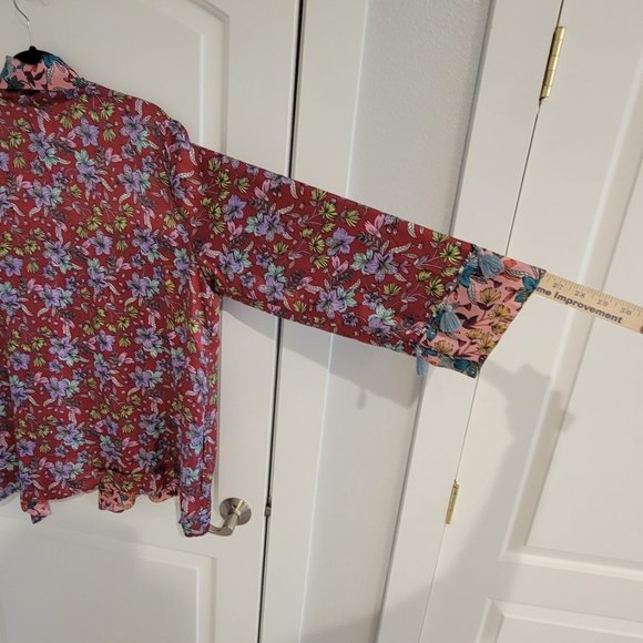 Johnny Was Silk Smoking Jacket/Kimono  XL size  NWOT - Picture 6 of 13